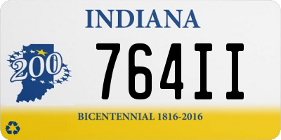 IN license plate 764II