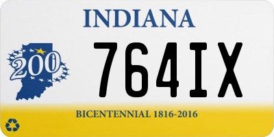 IN license plate 764IX