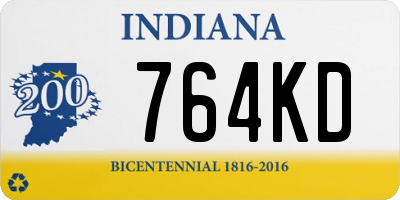 IN license plate 764KD