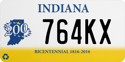 IN license plate 764KX