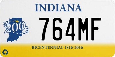 IN license plate 764MF