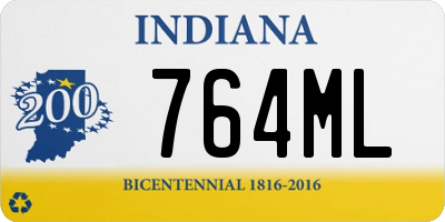 IN license plate 764ML