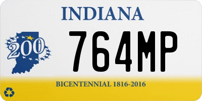 IN license plate 764MP