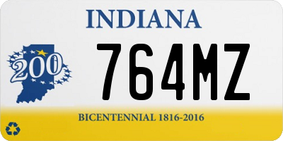 IN license plate 764MZ