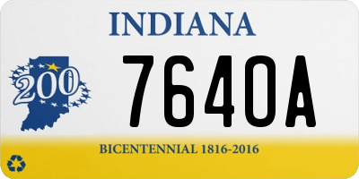 IN license plate 764OA