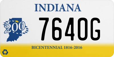 IN license plate 764OG