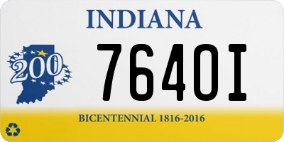 IN license plate 764OI
