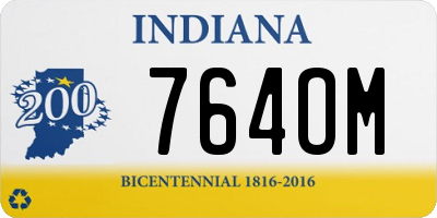 IN license plate 764OM