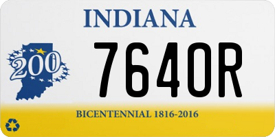 IN license plate 764OR