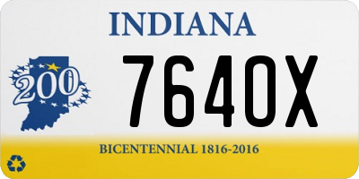 IN license plate 764OX