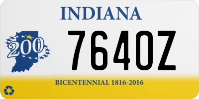 IN license plate 764OZ