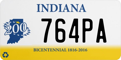 IN license plate 764PA