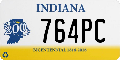 IN license plate 764PC