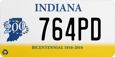 IN license plate 764PD
