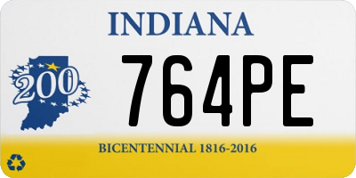 IN license plate 764PE