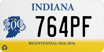 IN license plate 764PF