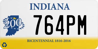 IN license plate 764PM