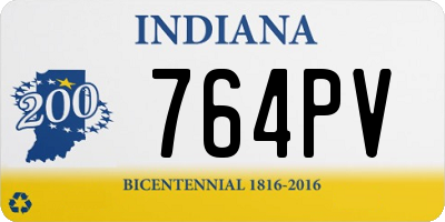 IN license plate 764PV