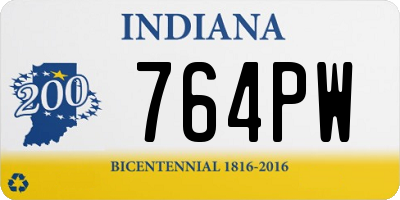 IN license plate 764PW