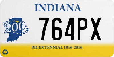 IN license plate 764PX