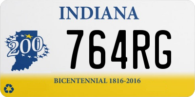 IN license plate 764RG