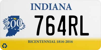 IN license plate 764RL