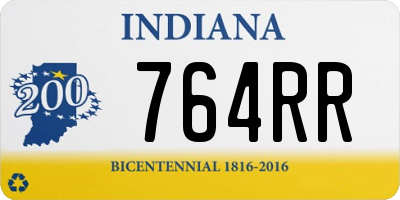 IN license plate 764RR