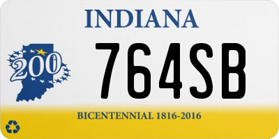 IN license plate 764SB