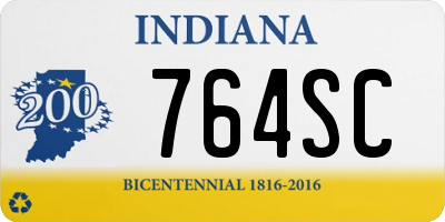 IN license plate 764SC