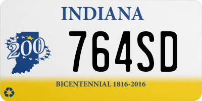 IN license plate 764SD