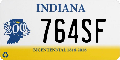 IN license plate 764SF