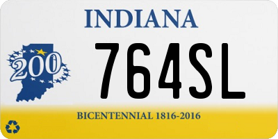IN license plate 764SL