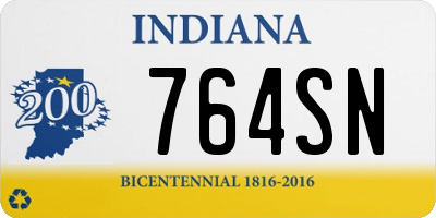 IN license plate 764SN