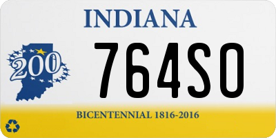 IN license plate 764SO