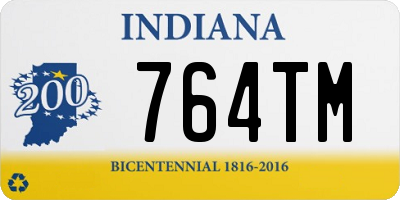 IN license plate 764TM