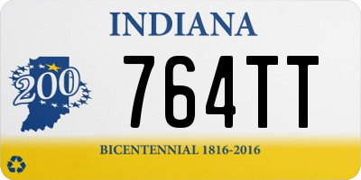 IN license plate 764TT