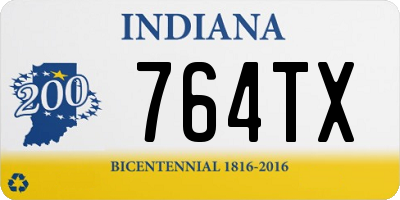 IN license plate 764TX