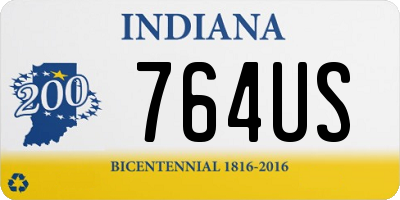 IN license plate 764US