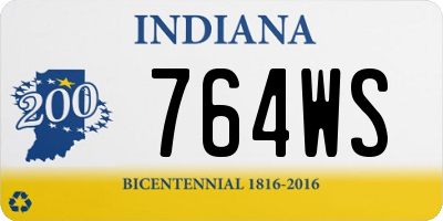 IN license plate 764WS