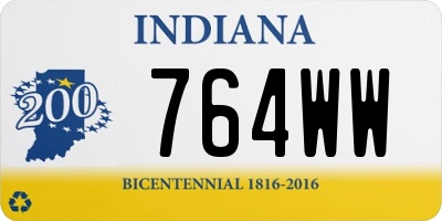 IN license plate 764WW