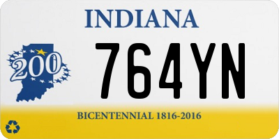 IN license plate 764YN