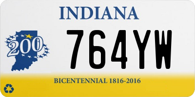 IN license plate 764YW