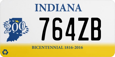 IN license plate 764ZB