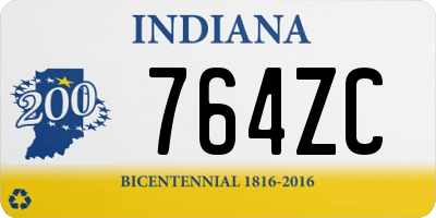 IN license plate 764ZC