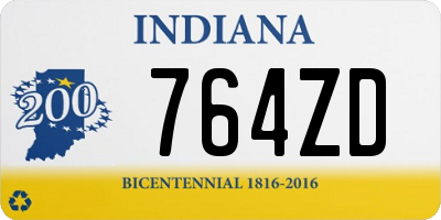 IN license plate 764ZD