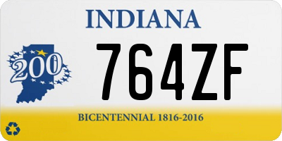 IN license plate 764ZF