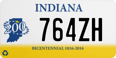 IN license plate 764ZH