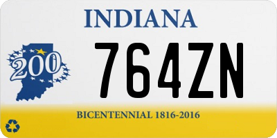 IN license plate 764ZN