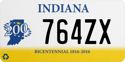 IN license plate 764ZX