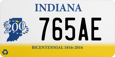 IN license plate 765AE